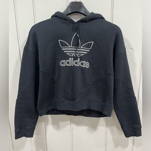 Adidas Black crop top Hoodie